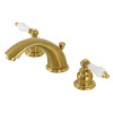 Kingston Brass KB967PLSB Widespread Bathroom Faucet with Retail Pop-Up, Brushed Brass KB967PLSB